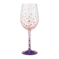 (53471) Tabletop Stars-A-Million, 7.75 Inch, Wine Glass Hand Painted 6010157