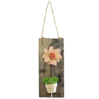 (53483) Home Decor Flower Wall Decor Burlap Wood L, 13.25 Inch, Potted Plant Daisy Mg179590