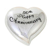 (53639) Wedding 50Th Heart Keepsake Box, 1.50 Inch, Silver Happy Anniversary 19668