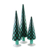 (53670) Cody Foster Green Trees Set/3, 18.25 Inch, Checkered Tree Glass Cd1624gr