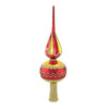 (53671) Red & Gold Flame Tree Topper, 12.50 Inch, Finial Glittered Vintage 1275903