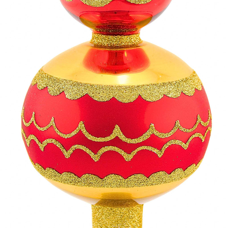 Red & Gold Flame Tree Topper - - SBKGifts.com