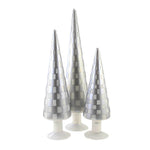 18.25 Inch Gray Trees Set/3 Checkered Glass Tree Cd1624gy (53672)