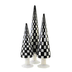 18.25 Inch Black Trees Set Of 3 Checkered Glass Tree Cd1624bk (53675)