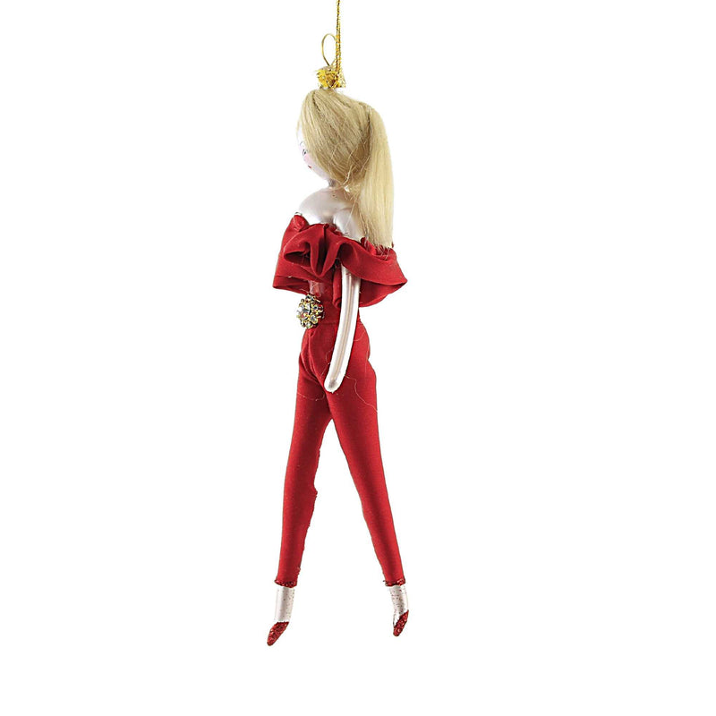 De Carlini Italian Ornaments Valentina In Red Pants - - SBKGifts.com