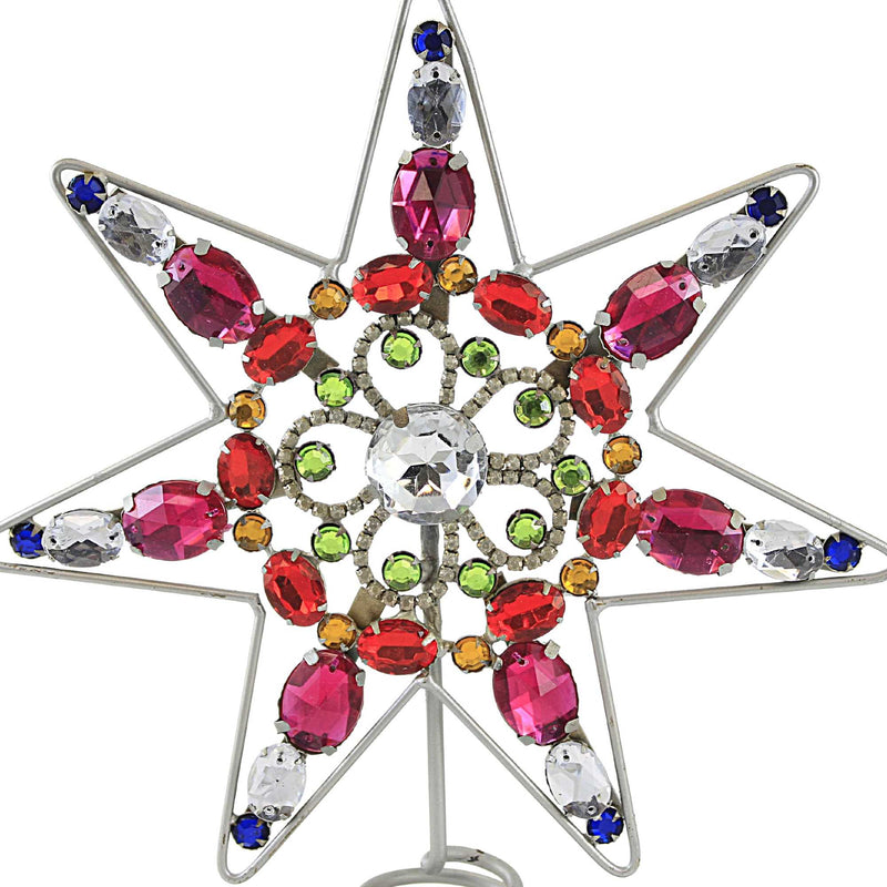 Tree Topper Finial 7 Point Jeweled Star Tree Top - - SBKGifts.com