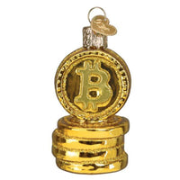 (53764) Old World Christmas Bitcoin, 3.00 Inch, Crytocurrency Ornament 36300