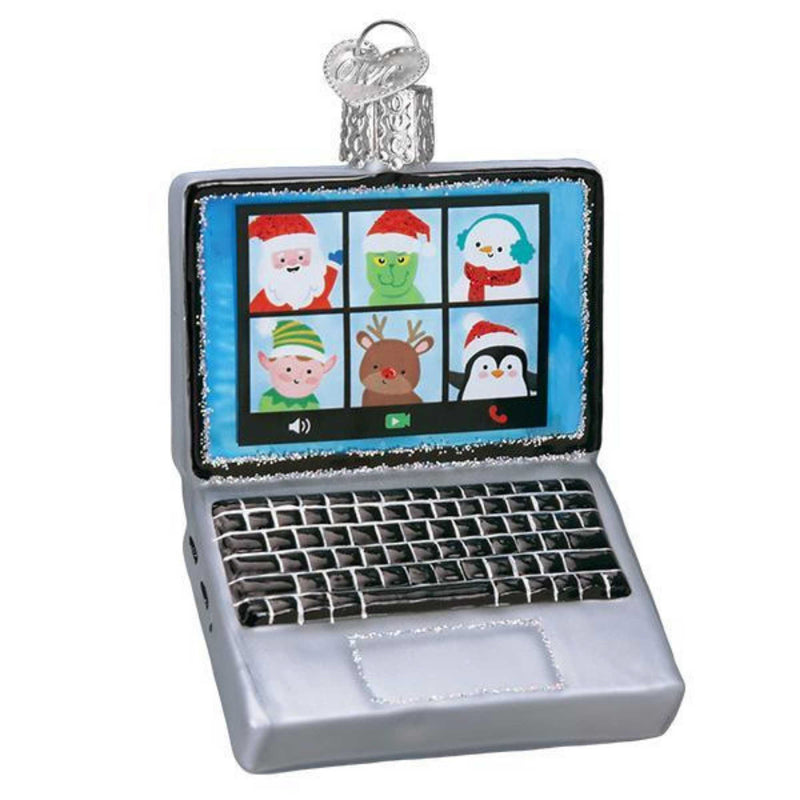 Old World Christmas Virtual Friends Glass Ornament Computer 32523 (53770)