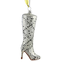 (53823) Holiday Ornament Tall Boot-Snake Skin Ornament, 5.50 Inch, Knee-High Shoe Heel Go6692sn