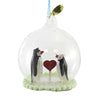 (53825) Holiday Ornament Penguin Heart Globe Ornament, 4.50 Inch, Love Animals Birds Go7004