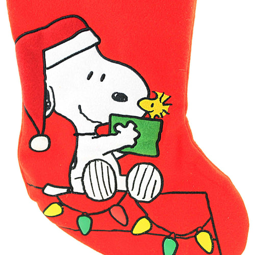 Christmas Snoopy Applique Stocking - - SBKGifts.com