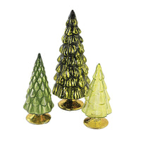 (53874) Cody Foster Small Green Hue Trees Set/3, 6.75 Inch, Christmas Halloween Village Decor Decorate Ms2105g