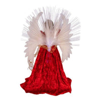 Tree Topper Finial Red/Gold Fiber-Optic Angel - - SBKGifts.com