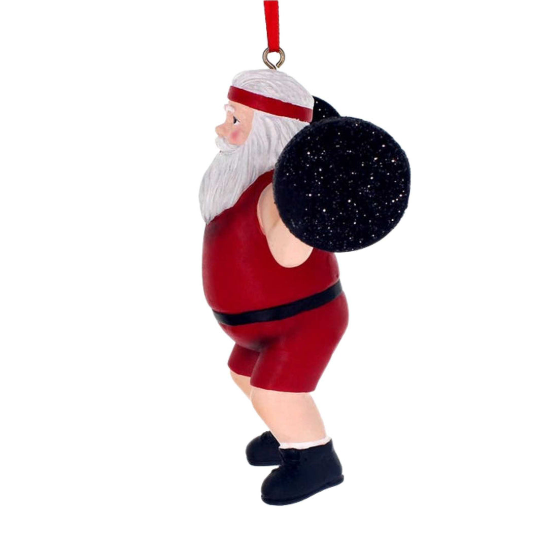 Santa Claus Weight Lifter Christmas Ornament Weight Lifter Pump Iron Gym  Gift