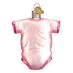 Old World Christmas Pink Baby Onesie Glittered - - SBKGifts.com