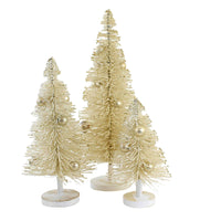 (53931) Cody Foster Snow Landen Tree Set Of 3, 16.50 Inch, Bottle Brush White Cd1645i