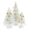 (53935) Christmas White Snow Forest Trees, 13.50 Inch, Gold Bottle Brush Cd1412wg