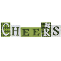 (54000) Saint Patricks Cheers Bricks, 6.50 Inch, Irish Shamrock Home Decor 70046B