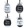 (54069) Holiday Ornament Black White Easter Egg Cutout, 6.00 Inch, Bunny Treats Joy Hunt 20409B