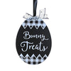 (54069) Holiday Ornament Black White Easter Egg Cutout, 6.00 Inch, Bunny Treats Joy Hunt 20409B