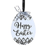 (54069) Holiday Ornament Black White Easter Egg Cutout, 6.00 Inch, Bunny Treats Joy Hunt 20409B