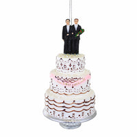 (54135) Holiday Ornament First Christmas Two Grooms, 6.25 Inch, Wedding Man Couple Cake Po2135gg