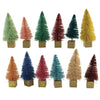 (54151) Christmas Rainbow Forest Mini Trees, 2.50 Inch, Set 12 Bottle Brush Gold Base Bb311