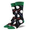 (54249) Novelty Socks Tee It Up, 16.00 Inch, Mens Crew Sports Golf Mnc1636blk