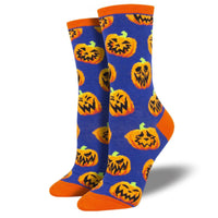 (54252) Novelty Socks Jack Of All Trades, 14.00 Inch, Crew Womens Halloween Jol Wnc1811blu