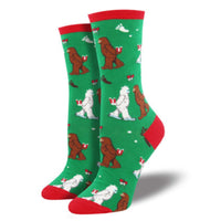 (54255) Novelty Socks Mythical Kissmas, 14.00 Inch, Crew Womens Yetti Christmas Wnc1611gee