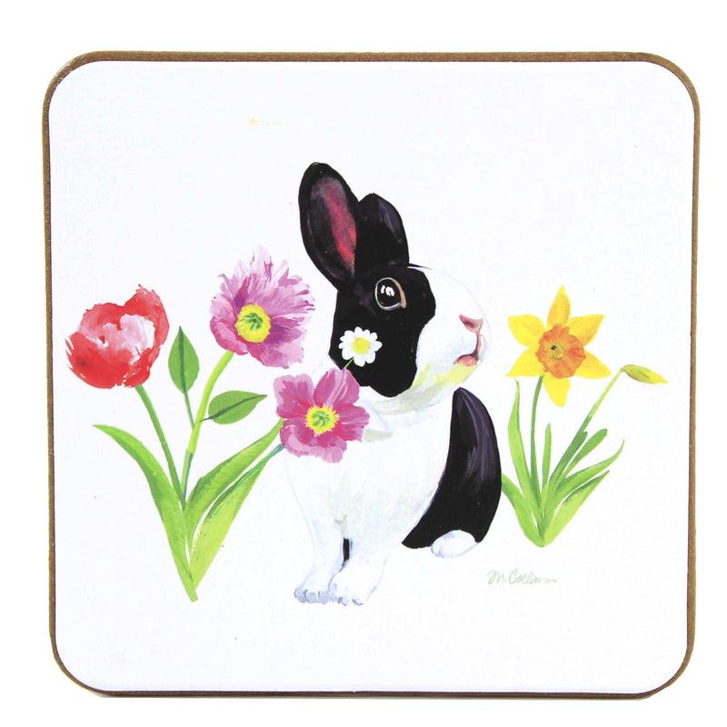 (54274) Tabletop Easter Garden Coasters, 4.00 Inch, Bunny Rabbit Chicks Eggs C46016031