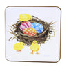 (54274) Tabletop Easter Garden Coasters, 4.00 Inch, Bunny Rabbit Chicks Eggs C46016031