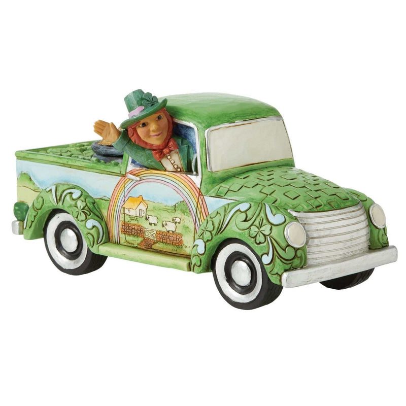 (54312) Jim Shore Truckload Of Luck, 3.50 Inch, Green Irish Pickup 6010268