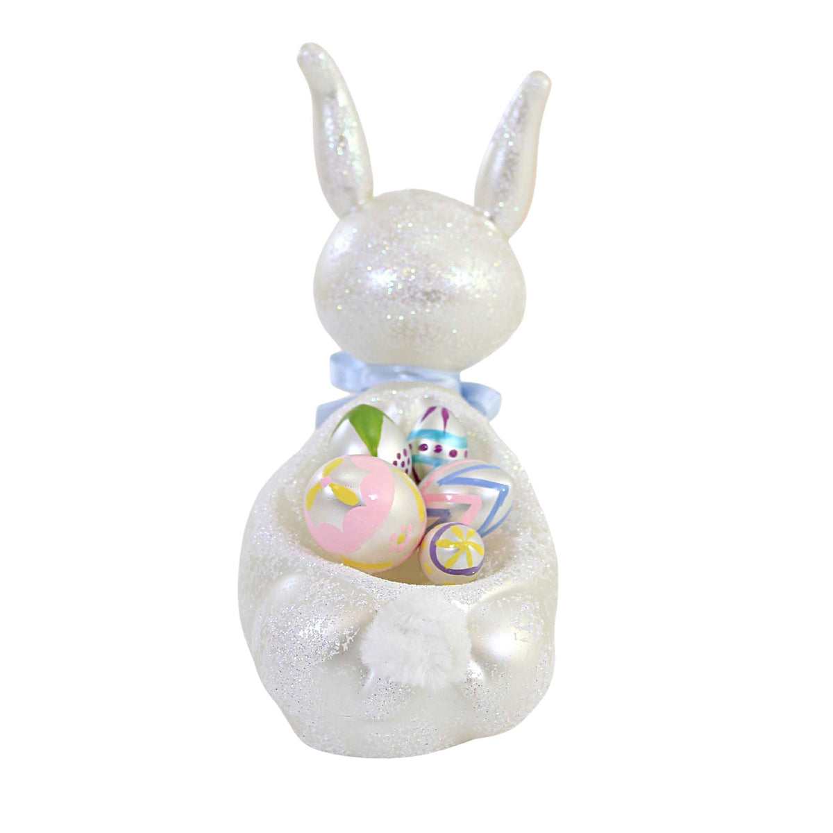 De Carlini Italian Ornaments Freestanding Bunny & Egg Basket - - SBKGifts.com