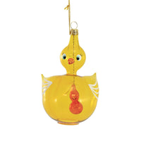 (54379) De Carlini Italian Ornaments Golden Duck Bell, 4.50 Inch, Ornament Easter Spring Chime A2107