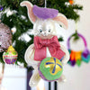 De Carlini Italian Ornaments Bunny With Striped Egg - - SBKGifts.com