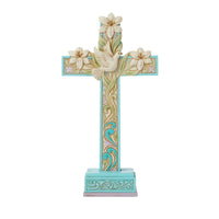 (54416) Jim Shore Cross With Lillies & Dove, 6.50 Inch, Base Or Wall Hang 6010280