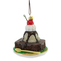 (54426) Holiday Ornament Brownie Sundae, 4.50 Inch, Dessert Hot Fudge Ice Cream Mo5286