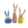 (54479) Easter Beaded Roly Poly Bunny Set/3, 9.00 Inch, Decor Felt Handmade Cottontail Hw0029