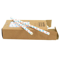 (54486) Easter Paper Straws Boxed 50 Pcs, 7.50 Inch, Drinking Straw Recyclable Earth Em2254