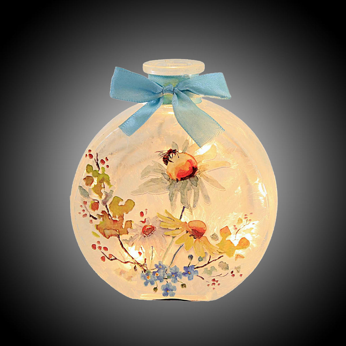 Stony Creek Daisy Bee Lighted Round Jar - - SBKGifts.com