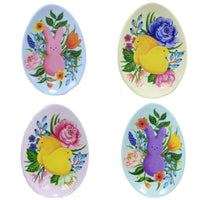 (Sec54566) Second Sale Peeps Egg Shaped Mini Plates, 0.25 Inch, 4 Pc Set Melamine Easter Decor Secme0576