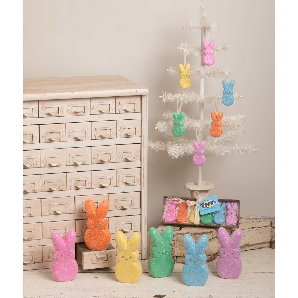 Easter Peeps Bunny Ornaments Set/6 - - SBKGifts.com