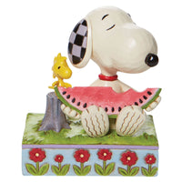 (54619) Jim Shore A Summer Snack, 4.50 Inch, Snoopy Woodstock Watermelon 6010113