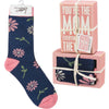 (54625) Home Decor Box Sign And Sock Set, 4.50 Inch, Mother's Day Socks 108486