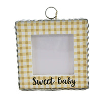 (54684) Round Top Collection Sweet Baby Photo Frame, 7.00 Inch, Picture Gingham Y22029