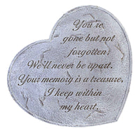 (54849) Home & Garden Heart Shaped Garden Stone, 11.00 Inch, Bereavement Sympathy 10251