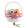 (54933) Morawski White Easter Basket Clip On, 4.50 Inch, Ornament Decorated Egg Spring 21386