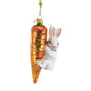 (54939) Morawski White Bunny Hanging On Carrot, 5.25 Inch, Ornament Easter Spring Rabbit 21406