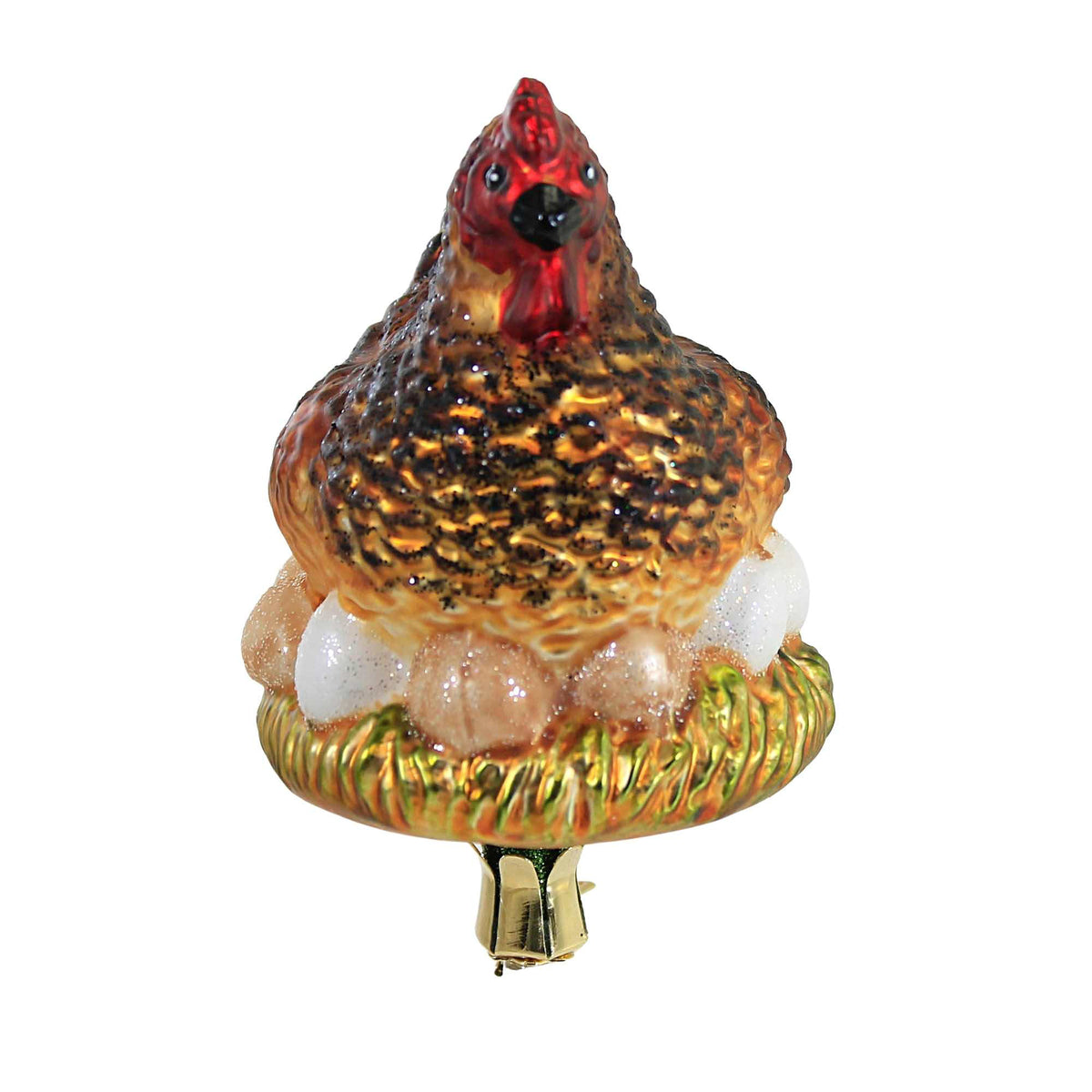 Morawski Brown Chicken & Eggs Clip On - - SBKGifts.com